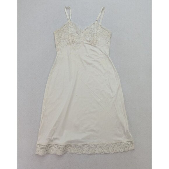 Shadowline Vintage Women's Dress Slip Size 36 Ivory Lace Trim FLAWS SEE PHOTOS - Picture 1 of 16